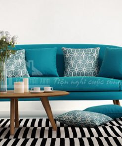Sofa giường nhập khẩu màu xanh ngọc 034